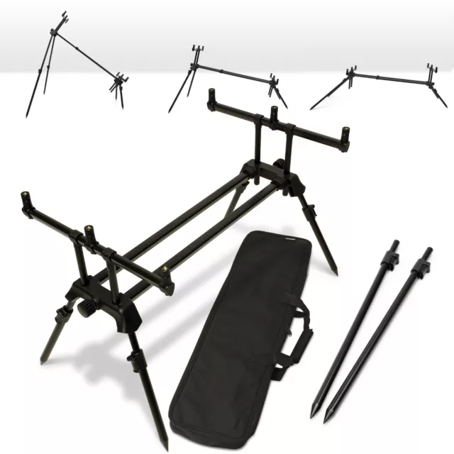 Carp Rod Pod 3 Rods Rest Stand Adjustable Body And Legs Fishing Tackle NGT Case