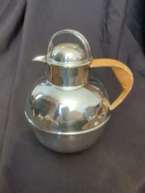 VTG Apollo Bernard Rice's Sons EPNS Silverplate Bamboo Handle  Pitcher Teapot