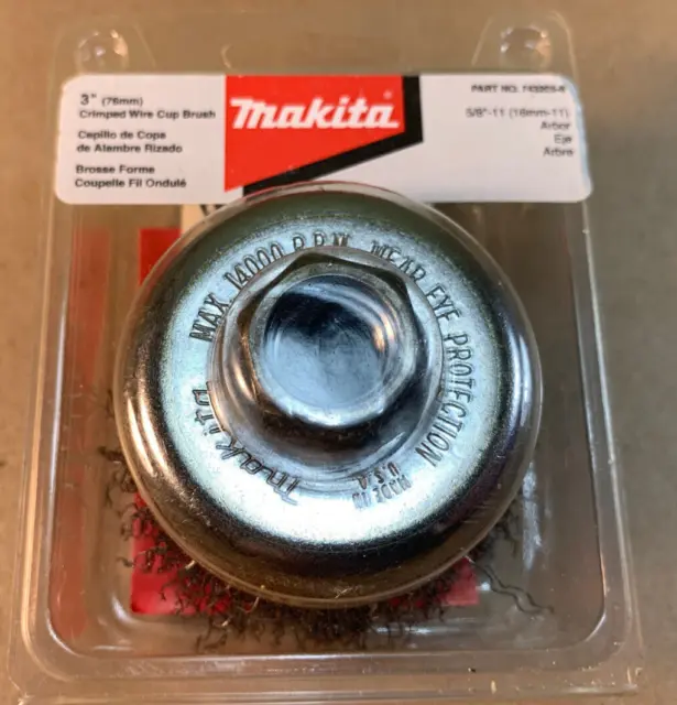 743205-6 Makita 3" Crimped Wire Wheel Cup Brush 5/8"-11 Arbor - FREE SHIPPING