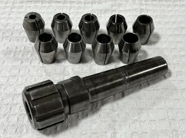 Universal Engineering 9pc Tree Mill Double Taper Z Collets #4 Morse Tool Holder