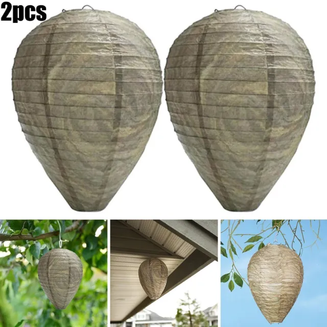 Lanterns Fake Wasp Nest Non-Toxic Outdoor Paper Simulated 22*28CM 2Pcs