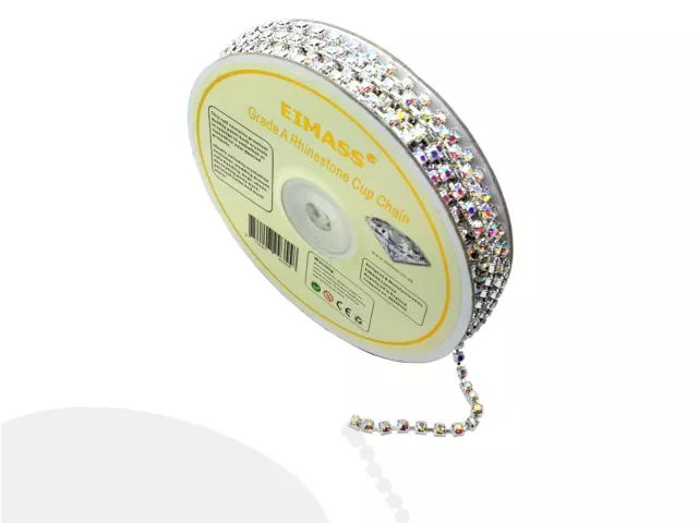 Rhinestone Cup Chain, EIMASS® Diamante Trimming, Sew or Glue on, Gems, 3575