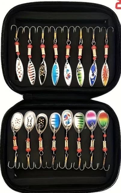 Kit De 10 Cuillères Ondulantes Pour Pêche à La Truite - Leurres Métalliques 3cm, 2.5g - Crochets Acier Carbone - Pour Truite, Brochet, Saumon, Bar - Eau Douce Et Mer