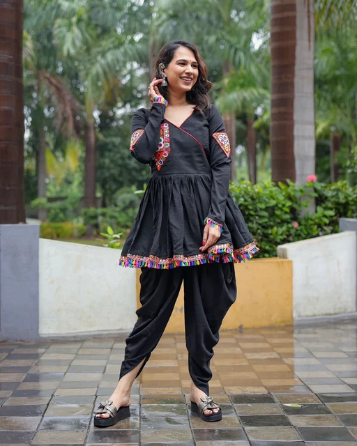 White Abeer Cotton Chikankari Kurti Dhoti Set