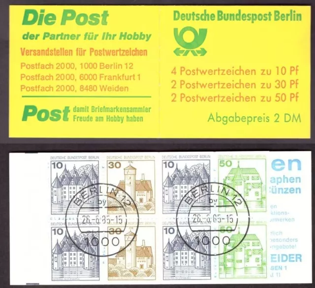 Berlin, Markenheftchen, MH 11 k oZ , gestempelt