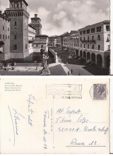 Italy Postcards Cartolina Ferrara Piazza Savonarola