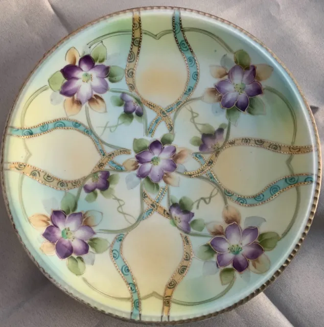 Vintage Nippon Hand Painted Porcelain plate 8.75”
