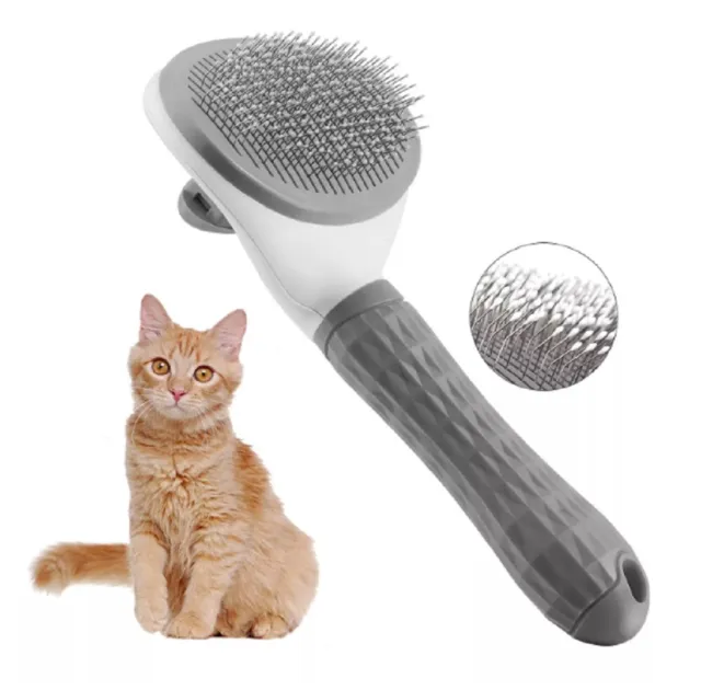 Deshedding Self Cleaning Brush Hair Remover Dog Cat Comb Grooming Massage Pet
