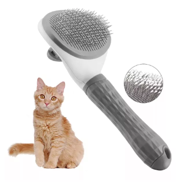 Deshedding Self Cleaning Brush Hair Remover Dog Cat Comb Grooming Massage Pet