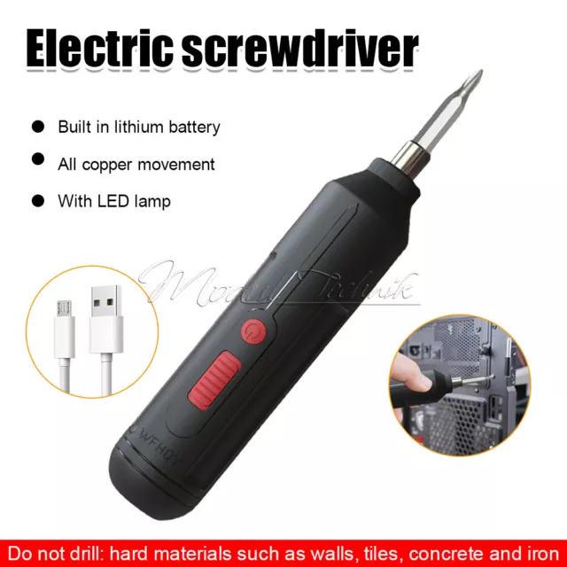 Mini Cordless Electric Power Screwdriver 3.6V USB Rechargeable Drill Repair Tool