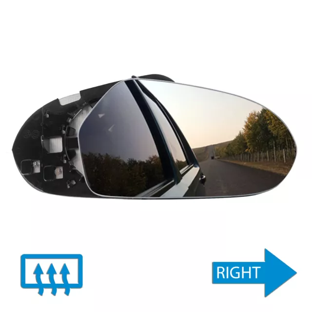 Right Driver Side Wing Door Mirror Glass Heated Convex For Audi A6 C7 2011-2018