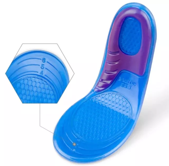 Orthotic Unisex Sports Shoes Silicone Gel Insoles Shock Absorbing