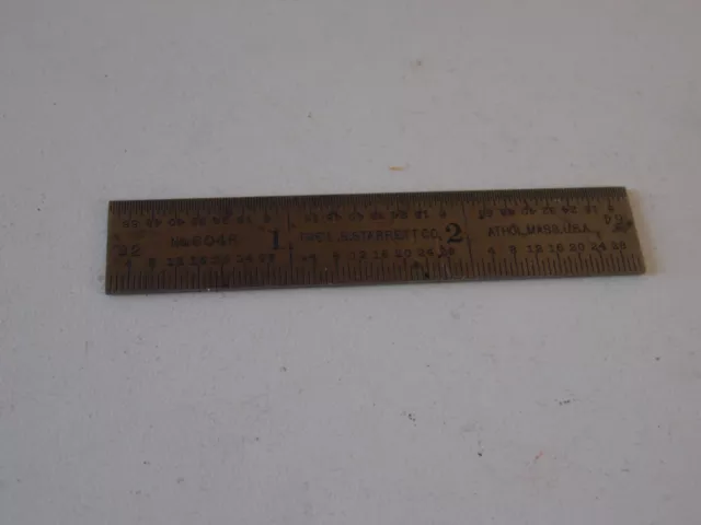 Starrett No. 604R-3 3” Long Tempered Steel Rule With Inch Graduation. USA Made