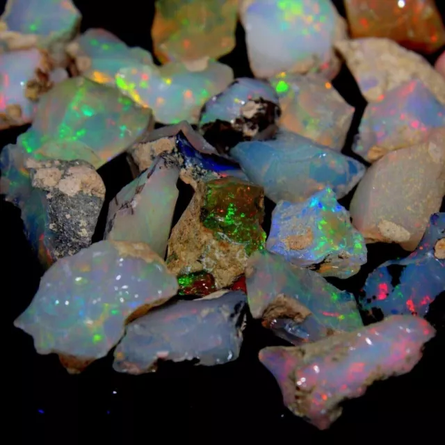 250 Ct+ Certified Natural Ethiopian Dry Opal Fire Rough Lot Welo Raw Gemstone
