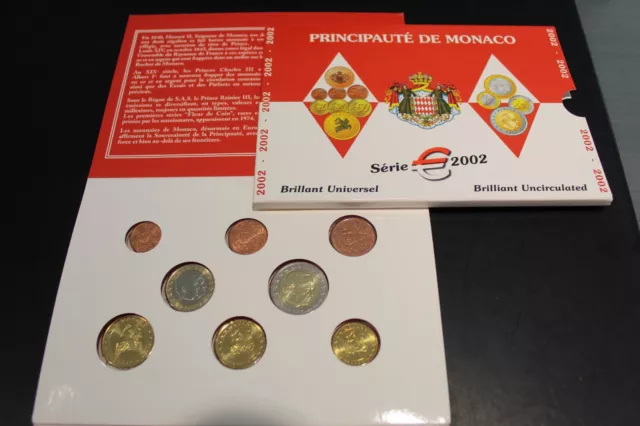 Monaco KMS 2002 10 Cent bis 2 Euro original (K2837)