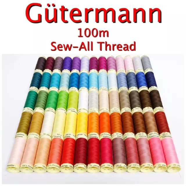 Gütermann Sew-All Thread 100m Reel 100% Polyester Machine + Hand Sewing