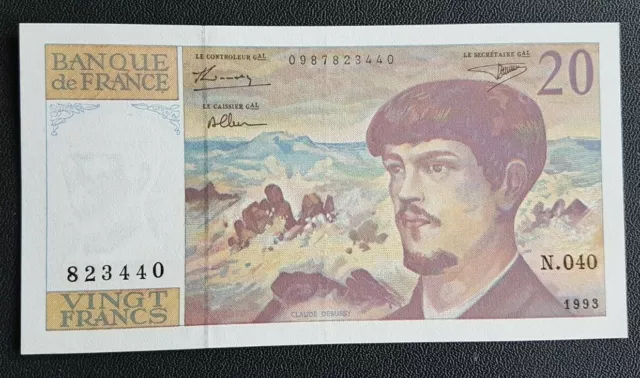 France - Francia - French Note - Billet De 20 Francs Debussy De 1993 Spl.