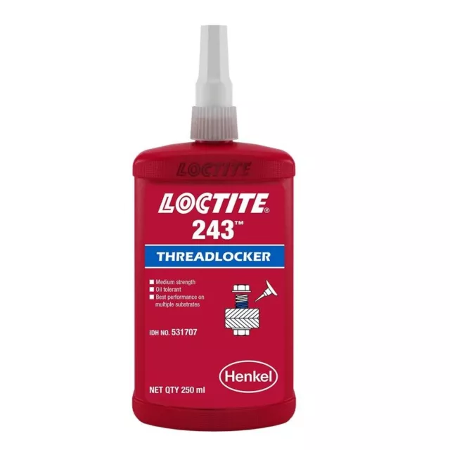 Flacon de 250 ml Loctite 243 colle threadlocker loctite moyenne bleu Henkel neuf