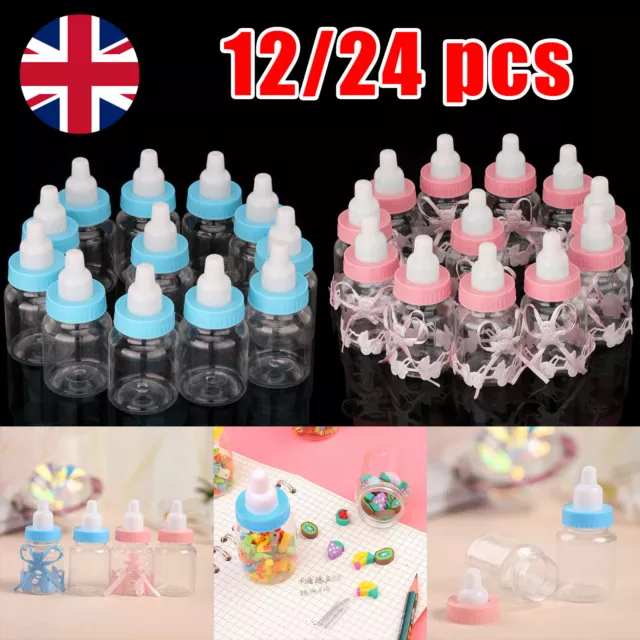 12/24X Fillable Bottles Candy Box Baby Shower Baptism Party Favour Christening