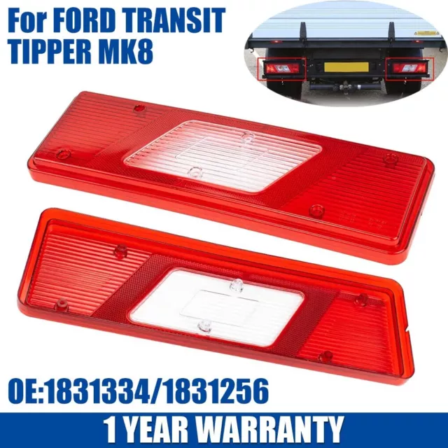 Rear Light Lamp Lens Right & Left Fits Ford (2013+On) Transit Tipper Mk8 1831334