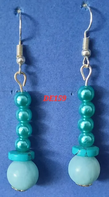 Earrings , Blue, Drop Dangle , Stunning  DE159