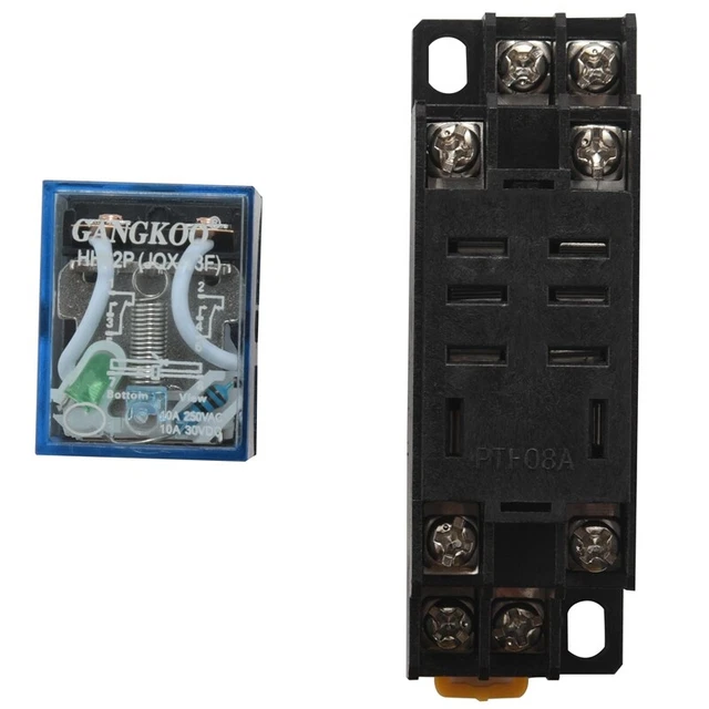 (R) relè tensione bobina 12 V DC DPDT LY2NJ HH62P-L JQX-13F 10A con PTF08A R5Z3