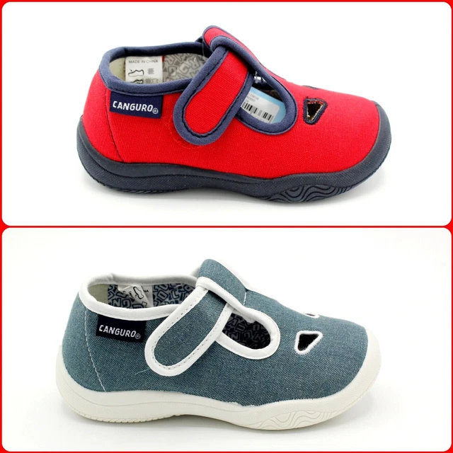 pantofole da bambino in tela CANGURO scarpe sandali per bimbo estivi a strappo