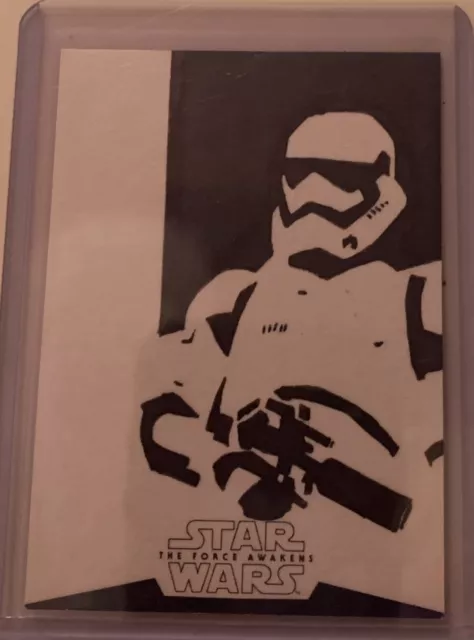 Star Wars topps 2015 TFA Storm Trooper sketch by Robert Teranishi 1/1