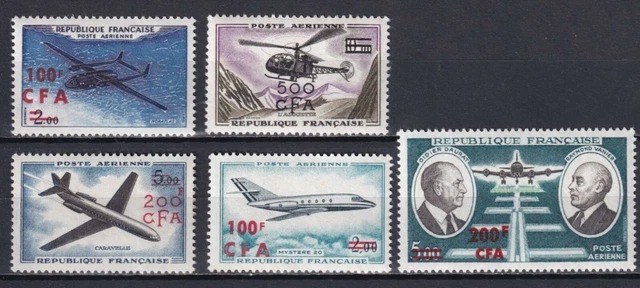 French Reunion 1961-64, Airmail ,YVERT N°58/62, VF MNH**OG (OLG-8)