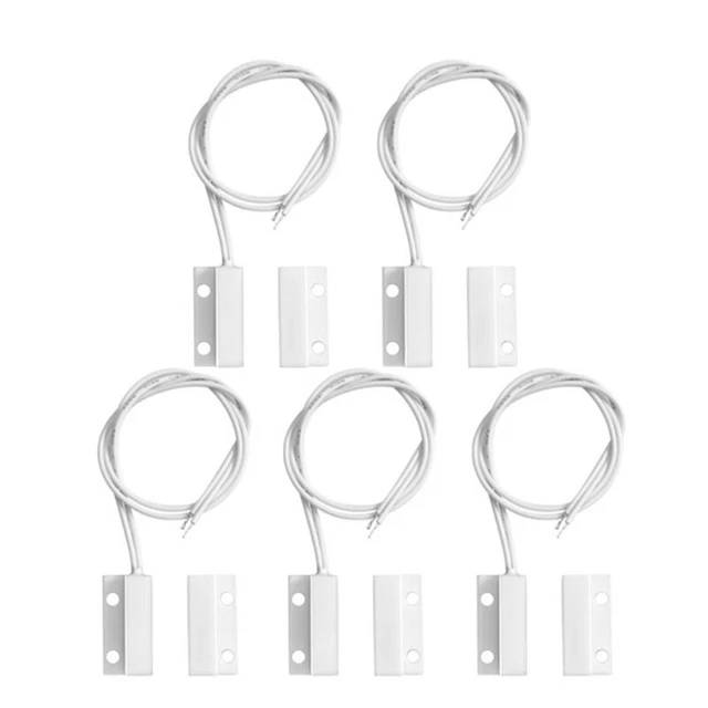 Interruptor de lengüeta de sensor magnético para contactos de ventana de puerta inductancia de cable de cable 10 piezas
