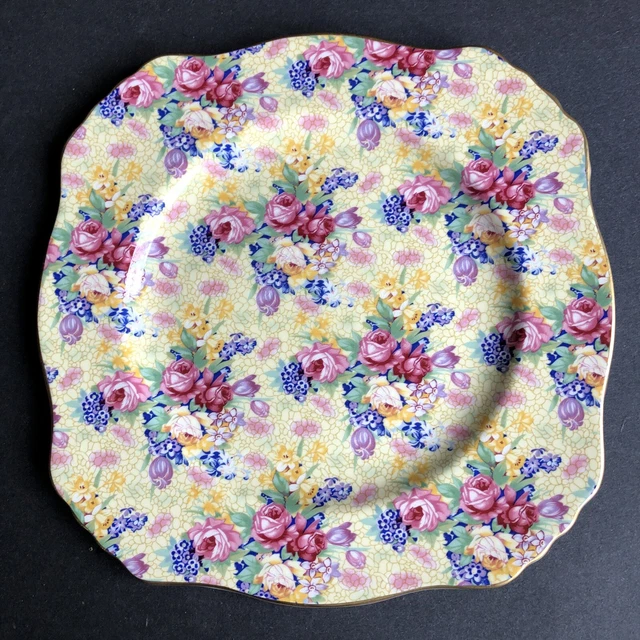 Royal Winton Grimwades~"WEBECK" CHINTZ 9"  SQUARE PLATE~England-c