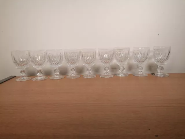 Waterford Crystal Colleen Sherry Glasses x9 Vintage 1970s Signed Made In Ireland 2