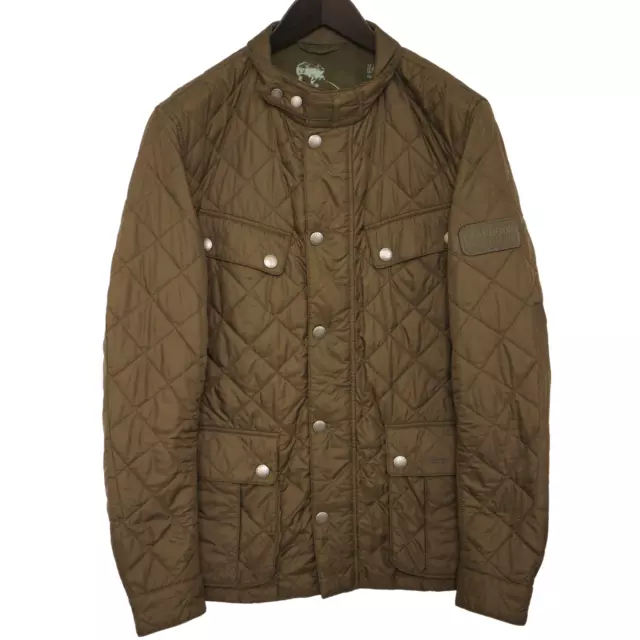 Men Barbour International Jacket Breathable Brown Quilted EU52 UK/US42 L VAG192