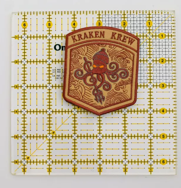 Kracken Krew Iron On  Patch Embroidered Unused Desert Morale