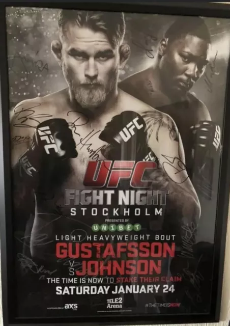 UFC gustafsson vs johnson signed poster