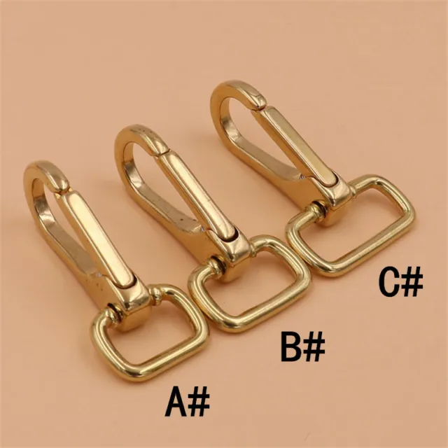 Solid Brass Snap Spring Hooks Clasps For Bag Wallet Keychains Leathercrafts