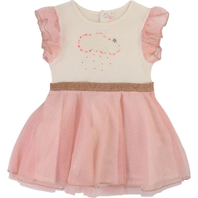BNWT Billieblush Ivory Top with Pink Sparkle Tulle Skirt Dress, 3 years