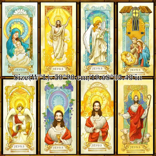 Jesus Stained Window Film Static Cling Frosted Church Glass Stickers Decoration 2