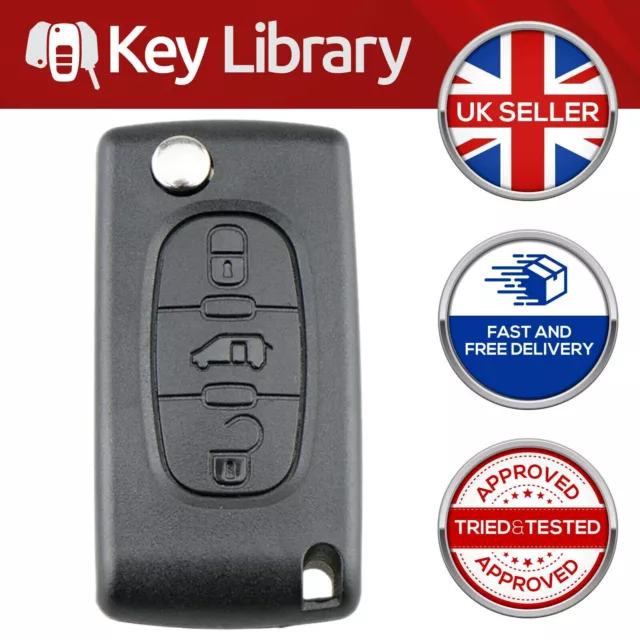 3 Button Remote Flip Van Key Case Shell Fob For Citroen Berlingo Peugeot Partner