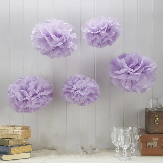 Flieder Stoff Papier Bommeln Blume Hochzeit Party Dekoration Bommel Bommel