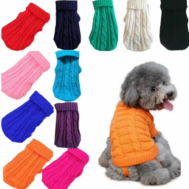 Winter Pet Dog Knitted Sweater Jumper Warm Coat Sweater Puppy Clothes Apparel