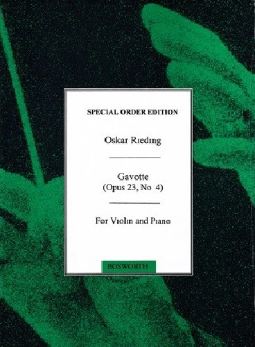 Partition violon & piano - Oskar Rieding - Gavotte Opus 23 N° 4