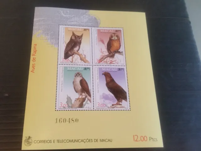 Macao 1993 Sg Ms810 Birds Of Prey   Mnh  (W)