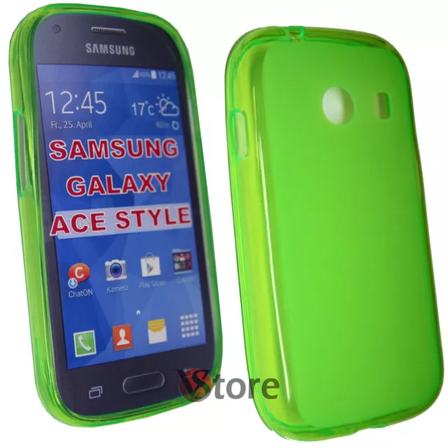 Cover Custodia Per SAMSUNG GALAXY ACE STYLE G310 VERDE GEL TPU