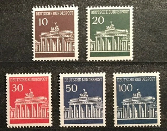 BRD – „Brandenburger Tor“ Rollenmarken 506-510 v mit Zähl-Nr. postfrisch (6) 