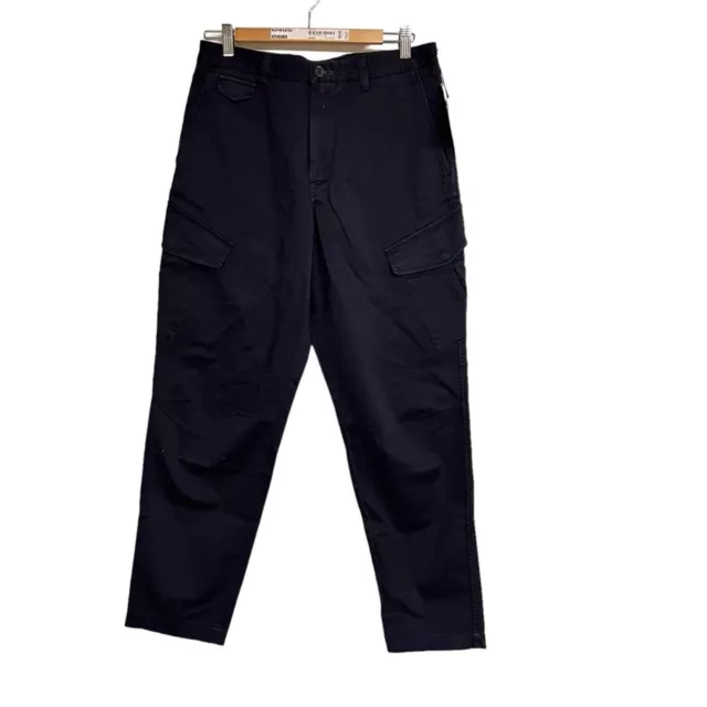 New Mens Paul Smith Cargo Trousers in Navy Blue Zebra Embroidery