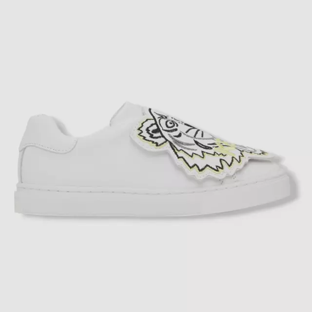 $345 Kenzo Toddler Girl's White Tiger Leather Sneaker Shoes Size 11