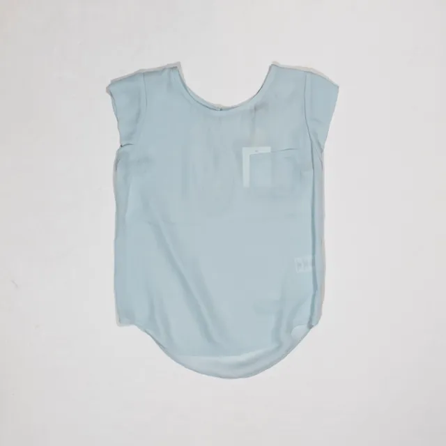 NEW Joie Rancher Silk Chiffon Lightweight Short Sleeve Pocket Tee Shirt Seaglass