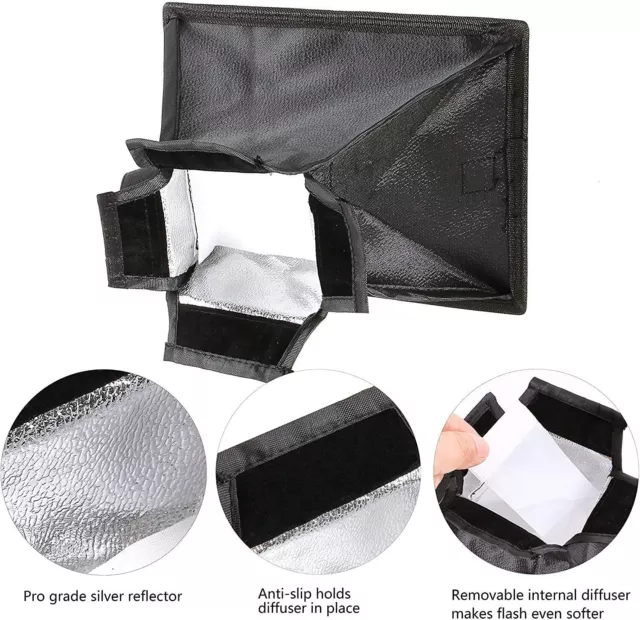 Flash Diffuser Light Softbox 2 Pack Speedlight Softbox Collapsible With Pouch 2