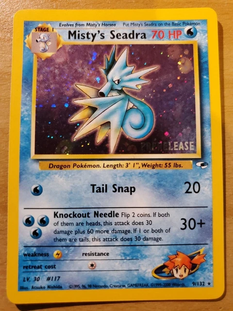 Pokemon card GYM HEROES Misty's Seadra Prerealese  (Hypocean Ondine) 9/132